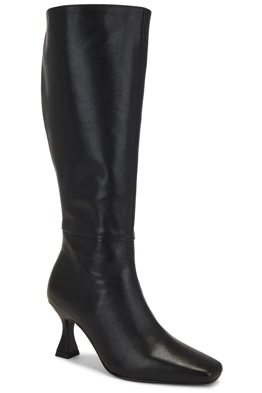 Raye Caitlin Leather Knee High Boots Square Toe Statement Casual Winter Fall 5